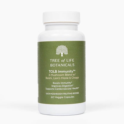 Immunity Mushroom Complex - Reishi, Lion’s Mane, Chaga, Cordyceps, Turkey Tail, Shitaake - Immune System Support, Inflammatory Response, Digestion, Brain Support (60 Count)