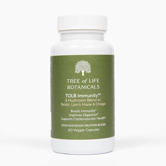 Immunity Mushroom Complex - Reishi, Lion’s Mane, Chaga, Cordyceps, Turkey Tail, Shitaake - Immune System Support, Inflammatory Response, Digestion, Brain Support (60 Count)