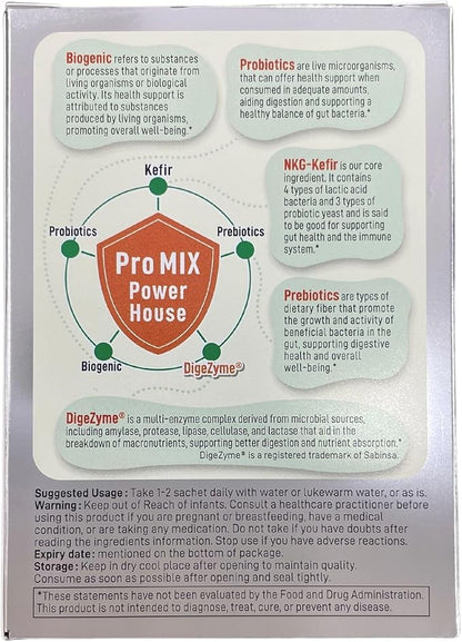 Pro Mix Light Enzyme Plus - Kefir, Probiotic, Digestive Enzyme, Prebiotic Supplement - Japanese Powder Supplement for Supporting Gut Health, and Digestion - 20ct.