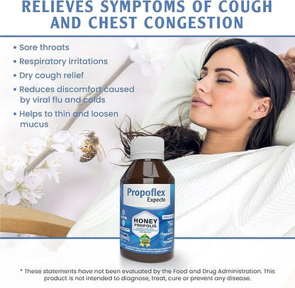 Beelife Propoflex Expecto Cough Syrup - Triple-Action - Natural Cough Syrup for Kids & Adults - Made in Brazil Green Propolis - Zinc, Bromelain, Vitamin C- 150 ml