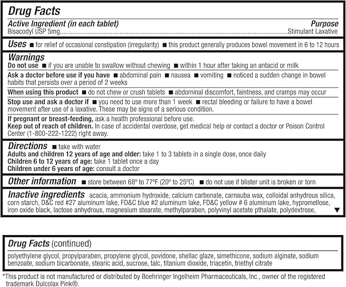 HealthA2Z® Woman's Gentle Laxative | Bisacodyl Stimulant Laxative 5mg | Constipation Relief | Gentle and Reliable | Overnight Relief (3 Pack x 25 tablest Each (75 Total))