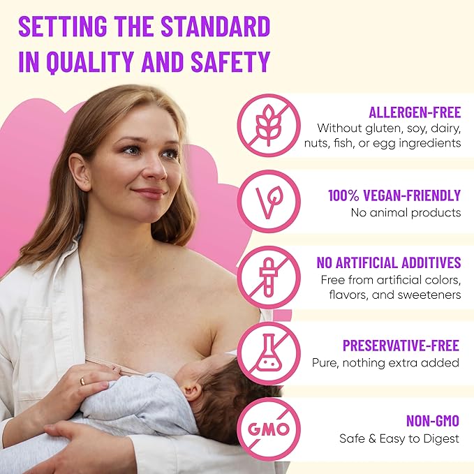 Mama's Select Postnatal Vitamins – Boosts Hair Recovery, Milk Supply, & Wellness – Allergen-Free, Vegan, MTHFR Friendly, Methylated Folate & B Vitamins, Easy-to-Swallow, No Biotin - 30 Capsules