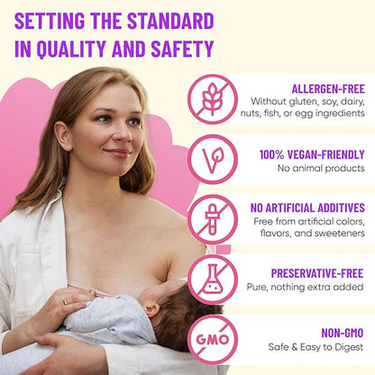 Mama's Select Postnatal Vitamins – Boosts Hair Recovery, Milk Supply, & Wellness – Allergen-Free, Vegan, MTHFR Friendly, Methylated Folate & B Vitamins, Easy-to-Swallow, No Biotin - 30 Capsules
