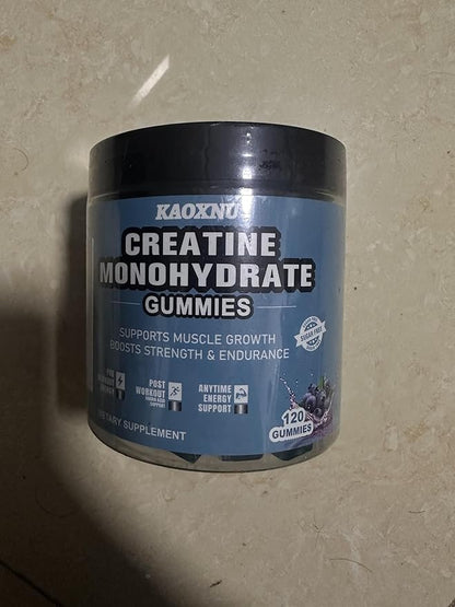 2 Pack Creatine Monohydrate Gummies 5000mg for Men & Women, 120 CT Chewable Creatine Monohydrate for Muscle Support, Energy Boost, 5g of Creatine Monohydrate per Serving - Sugar Free,Vegan