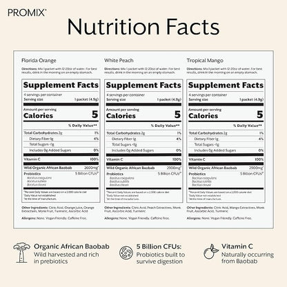 ProMix Nutrition Debloat Prebiotics and Probiotics Immune Support Supplement for Digestive Health, Nausea Relief, Gut Repair - Variety Pack - 12 Servings (Pack of 12)