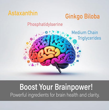 Neuroxall Gold Brain Factors for Adults - Cognitive & Mental Wellness Support with Vitamin B6, Astaxanthin, Ginkgo Biloba, Ashwagandha & Turmeric & - 30 Vegan Capsules, 30 Day Supply