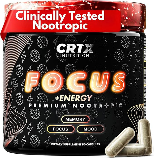 Nootropic Strongest Focus Supplement - Clinically Backed Ingredients Made in USA - Scientifically Backed Doses - Supplement for Brain Fog - AlphaGPC, Lions Mane, Rhodiola and More 10:1 90 Capsules