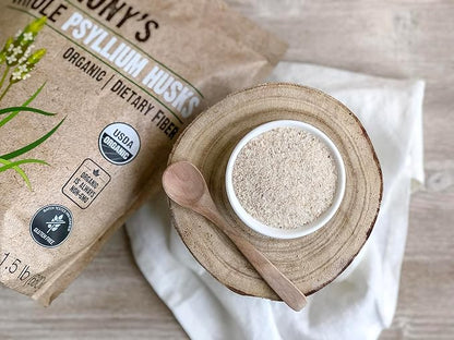 Anthony's Organic Whole Psyllium Husks, 1.5 lb, Dietary Fiber, Gluten Free, Non GMO, Keto Friendly