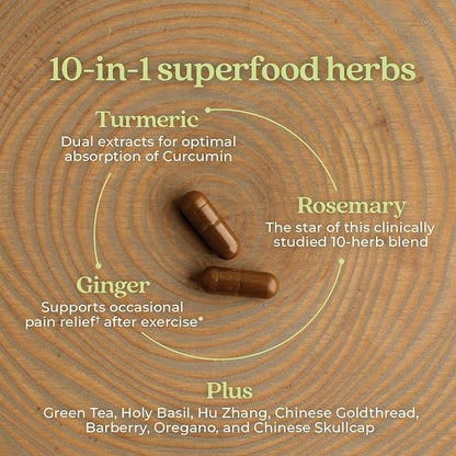 New Chapter Zyflamend™ Multi-Herbal Pain Reliever+ Joint Supplement, 10-in-1 Superfood Blend with Ginger & Turmeric for Healthy Inflammation Response & Herbal Pain Relief+, 180 Count