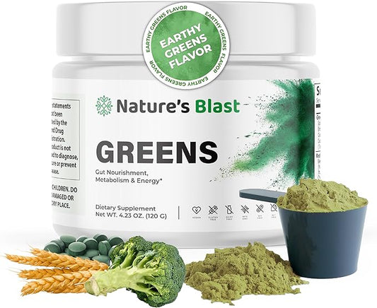 Greens Superfood Powder - 46 Superfoods, Probiotics & Enzymes for Gut Health, Metabolism & Energy - Vegan Green Powder Blend, 1 Bottle - 30 Servings