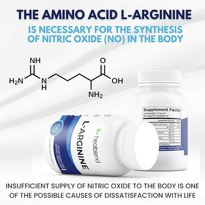healblend L-Arginine Plus: Calcium, Niacin, L-Arginine Blend, L-Citrulline Complex & Beta Alanine - 120 Capsules (2 Pack)