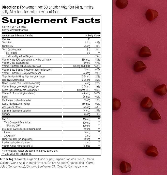 SmartyPants Gummy Multivitamin for Women 50 and Over: Omega 3 Fish Oil (EPA/DHA), Methylfolate & Teen Girl Multivitamin Gummies: Omega 3 Fish Oil (EPA/DHA), Vitamin D3, C, Vitamin B12