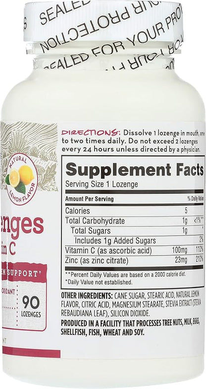 365 Everyday Value, Zinc Lozenge with Vitamin C, 90 ct (Pack of 2)