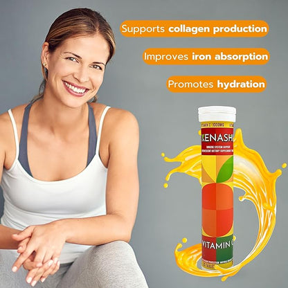 Vitamin c Effervescent Tablets Vitamin C with Zinc 1000mg Vitamin Dissolving Tablets Vitamin C Table Vitamina C Efervescente para Adulto Zinc and Vitamin C 6 Pack