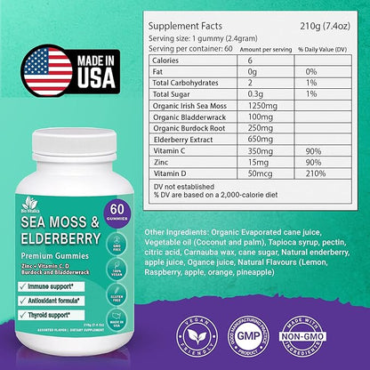 BIO VITALICA Sea Moss Elderberry Gummies & Mushroom Gummies (Bundle)