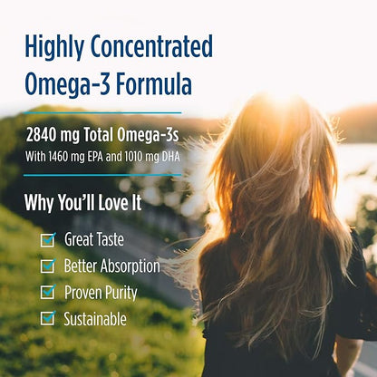 Nordic Naturals ProOmega Liquid, Lemon Flavor - 8 oz - 2840 mg Omega-3 - High Potency Fish Oil with EPA & DHA - Promotes Brain, Eye, Heart, & Immune Health - Non-GMO - 48 Servings