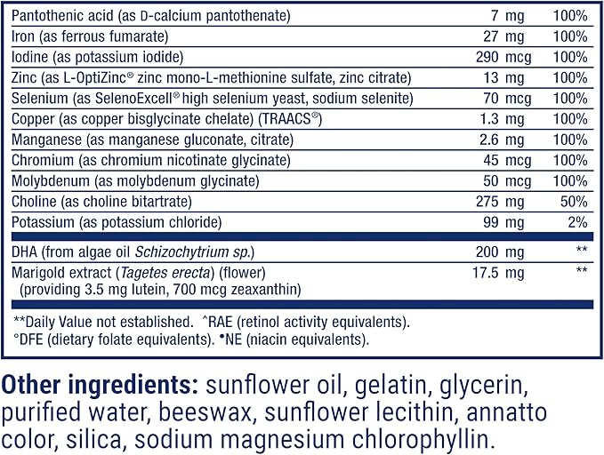 Life Extension Prenatal Advantage Supplement – Comprehensive Prenatal Vitamin for Pregnant Women - Complete Multivitamin for Healthy Brain with DHA - Non-GMO, Gluten-Free -120 Softgels