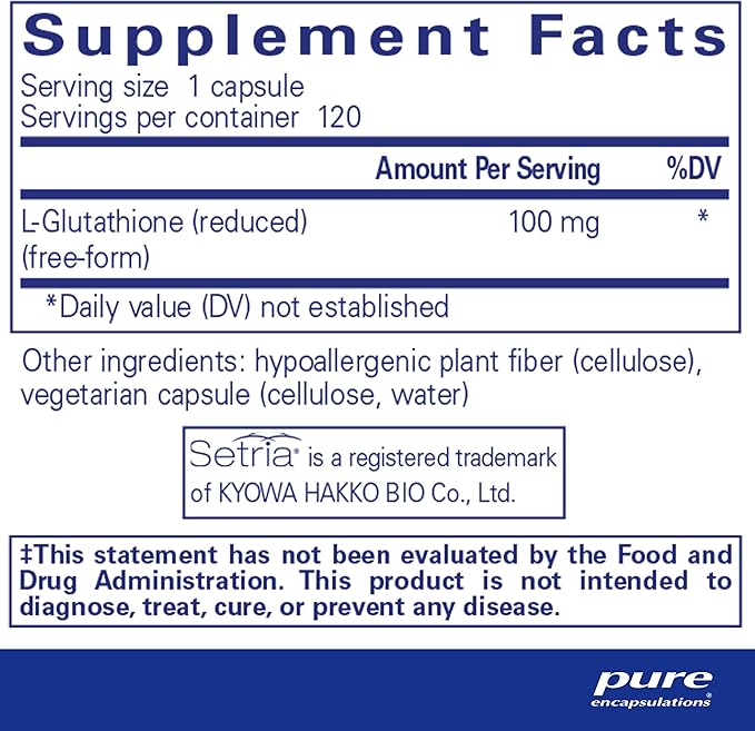 Pure Encapsulations Reduced Glutathione | Hypoallergenic Antioxidant Supplement to Support Liver and Cell Health* | 120 Capsules