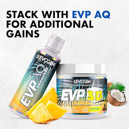 Evogen EVP 3D - Stim Free Pre Workout Powder for Men & Women | Sugar Free Non Stim Preworkout with Beta Alanine and Creatine for Energy & Pump | Tropic Thunder | 40 Servings