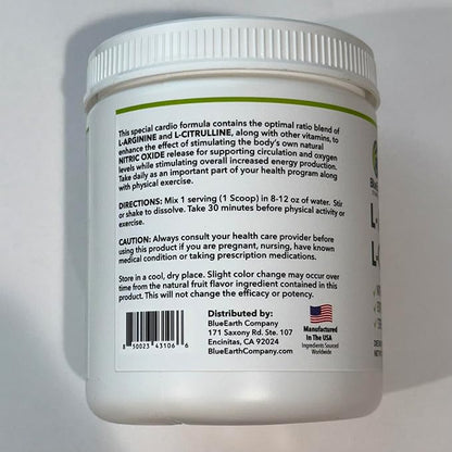 L-Arginine 5000mg + L-Citrulline Complex Powder Supplement Drink Mix - Nitric Oxide Booster for Heart Health, Blood Flow & Energy - 30 Servings (Strawberry Banana)