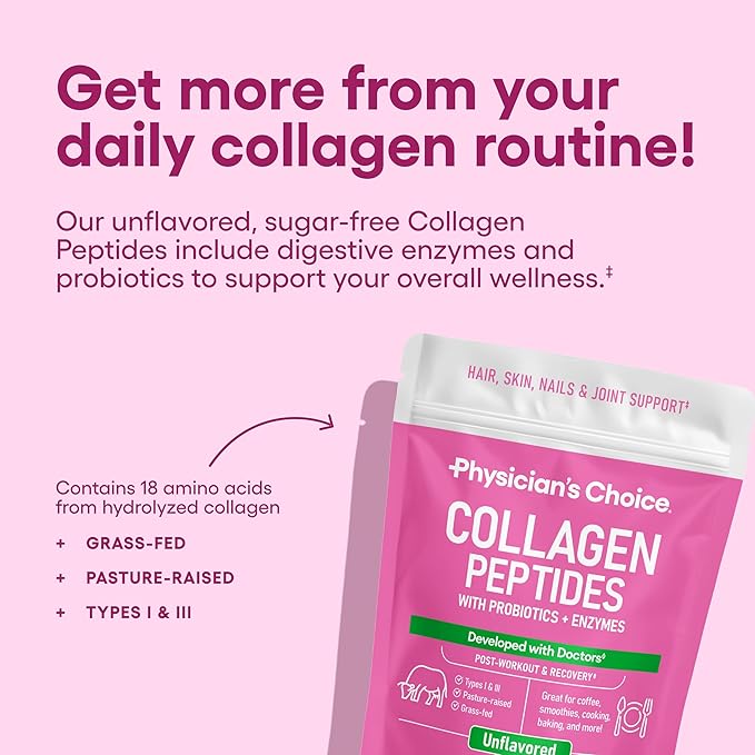 Collagen Peptides Powder - Hydrolyzed Protein(Type I & III) - Digestive Enzymes - Keto Collagen Powder for Women & Men - Hair, Skin, Joints & Workout Recovery Aid - Grass Fed, Non-GMO - Two-pack