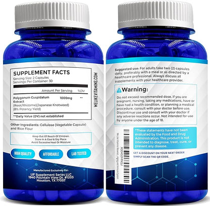 We Like Vitamins Resveratrol 1000mg per Serving - 60 Easy to Swallow Veggie Capsules - Natural Resveratrol Supplement 1000mg - Antioxidant Supplement Helps Support Immune System