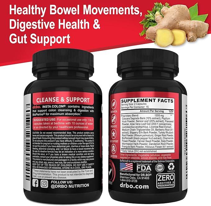 Colon Cleanser Detox for Weight Flush - 15 Day Colon Cleanse Pills Poop for Women Men - Fast Natural Laxative, Bowel Movement Supplements Intestinal Health Body Flush Stomach Bloating Gut Loss Support