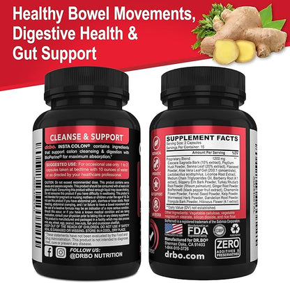 Colon Cleanser Detox for Weight Flush - 15 Day Colon Cleanse Pills Poop for Women Men - Fast Natural Laxative, Bowel Movement Supplements Intestinal Health Body Flush Stomach Bloating Gut Loss Support
