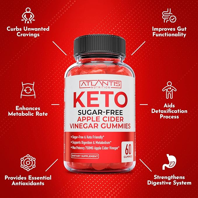 Atlantis Nutrition Hormonal Balance PMS Relief 60 Gummies + Sugar Free Keto Apple Cider Vinegar 60 Gummies