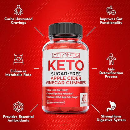 Atlantis Nutrition Hormonal Balance PMS Relief 60 Gummies + Sugar Free Keto Apple Cider Vinegar 60 Gummies