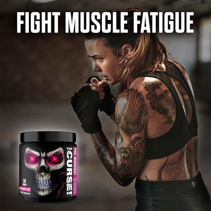 JNX SPORTS The Curse! Pre Workout Powder for Men & Women, Caffeine, Beta-Alanine, Creatine, L-Citrulline, 50 Servings, Strawberry Kiwi Flavor – Boost Energy, Strength & Focus
