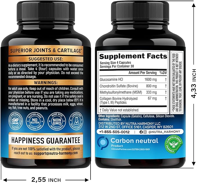 NUTRAHARMONY Glucosamine Chondroitin & Collagen Peptides Capsules