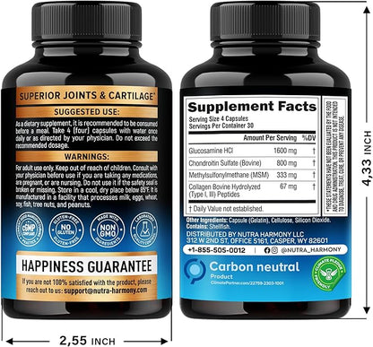 NUTRAHARMONY Glucosamine Chondroitin & Collagen Peptides Capsules
