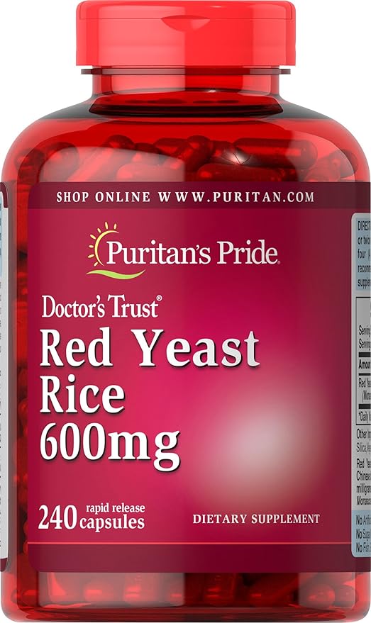 Puritan's Pride Doctors Trust® Red Yeast Rice 600mg, Dietary Supplement, 240 Rapid Release Capsules