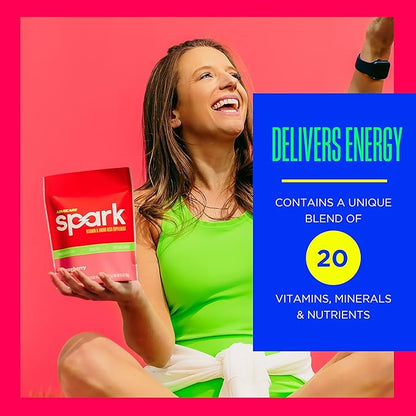AdvoCare Spark Vitamin & Amino Acid Supplement - Focus & Energy Drink Powder Mix with Vitamin A, B-6, C & E - Also Includes L-Carnitine & L-Tyrosine - Strawberry, 14 Stick Packs
