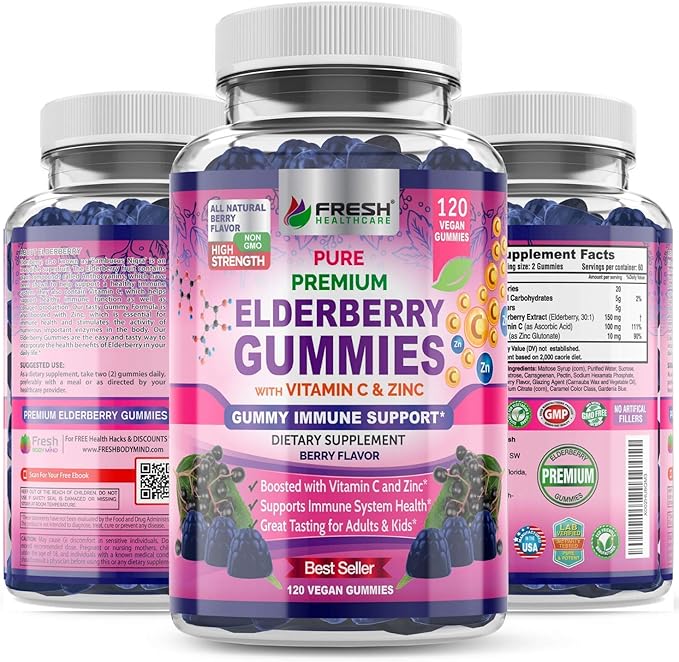FRESH HEALTHCARE Moringa and Elderberry Gummies - Bundle