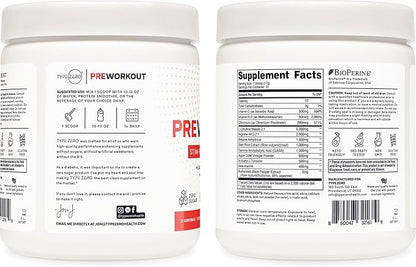 Type Zero Ultra Clean Stim Free Pump Pre Workout + Nitric Oxide Booster (Cherry Limeade) - Non Stimulating and Caffeine-Free for Men & Women