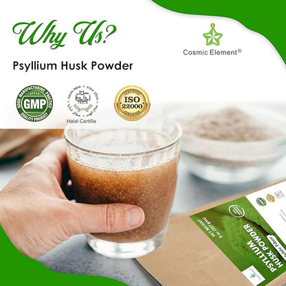 100% Pure Psyllium Husk Powder Organic – Finely Ground Fiber Supplement for Regularity & Keto | Psyllium Husk Powder for Baking and Gluten-Free Bread – 8 oz