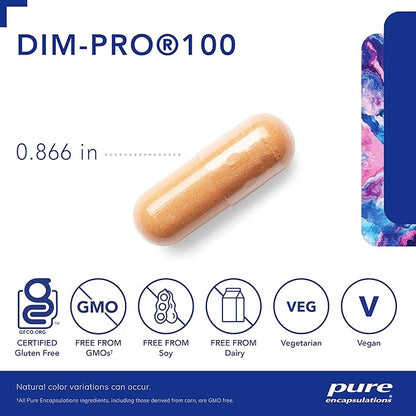 Pure Encapsulations DIMPRO 100 - Diindolylmethane Supplement - for Breast, Cervical & Prostate Health - Gluten Free & Vegan - 120 Capsules
