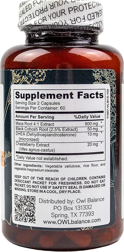 Menopause Support for Women - Menopause + Perimenopause Relief for Hot Flashes, Low Energy, Hormone Support - 120 Herbal Capsules