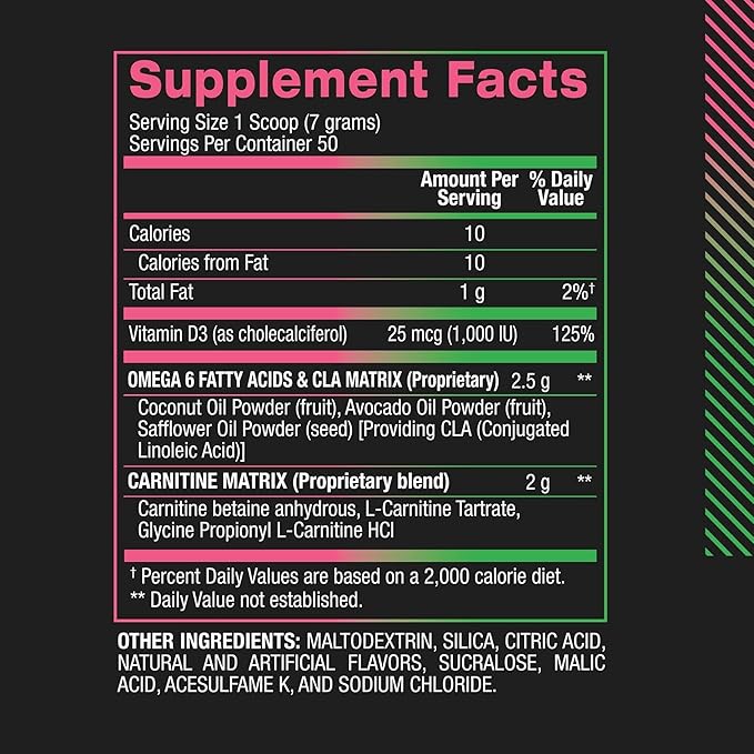 BPI Sports CLA + Carnitine – Conjugated Linoleic Acid – Performance, Lean Muscle – Caffeine Free – For Men & Women –Watermelon Freeze – 50 servings – 12.34 oz