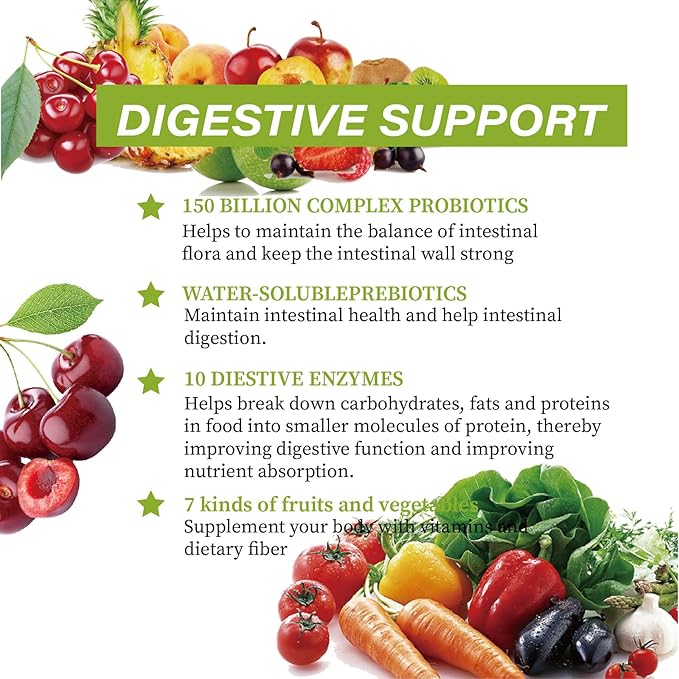Organic Probiotic and Prebiotics,150 Billion CFU 34 Strains, Digestive Enzymes,for Men and Women, 60 Vegan Capsules for Gut Health & Digestive Support, Non-GMO, Gluten Free
