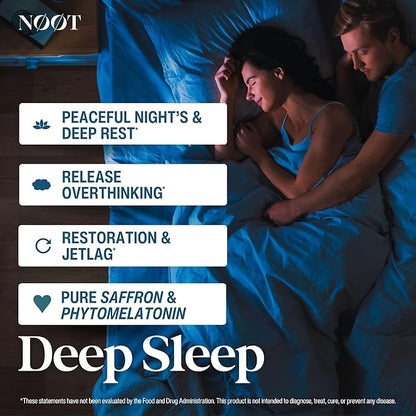 Deep Sleep - All Natural Sleep Aid for Adults and Students - Non Habit Forming Sleeping Pills for Adults - No Jet Lag & Travel Recovery - Vegan - 60 Capsules / 1 Month Supply