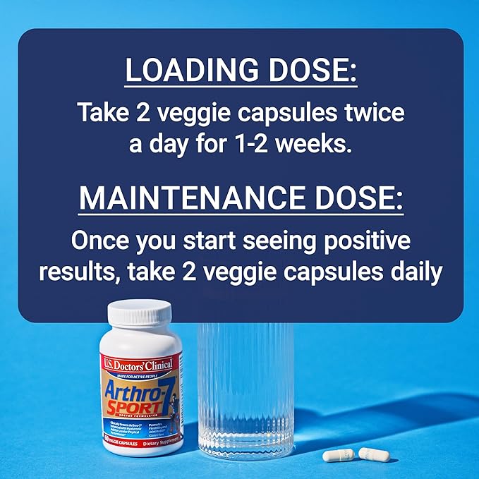 U.S. Doctors’ Clinical Arthro-7 Sport - Clinically Proven AR7 Blend + 100mg Hyaluronic Acid & Vitamin C for Flexibility, Mobility, & Strong Cartilage - 60 Capsules - 15/30-Day Supply