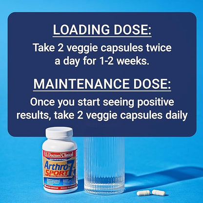 U.S. Doctors’ Clinical Arthro-7 Sport - Clinically Proven AR7 Blend + 100mg Hyaluronic Acid & Vitamin C for Flexibility, Mobility, & Strong Cartilage - 60 Capsules - 15/30-Day Supply