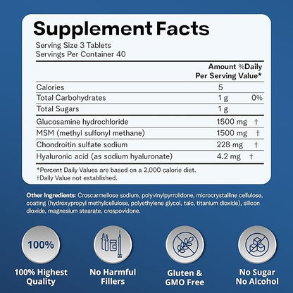 Joint Health Triple Strength | Glucosamine, Chondroitin & MSM, Joint Support Supplement, 120 Coated Tablets