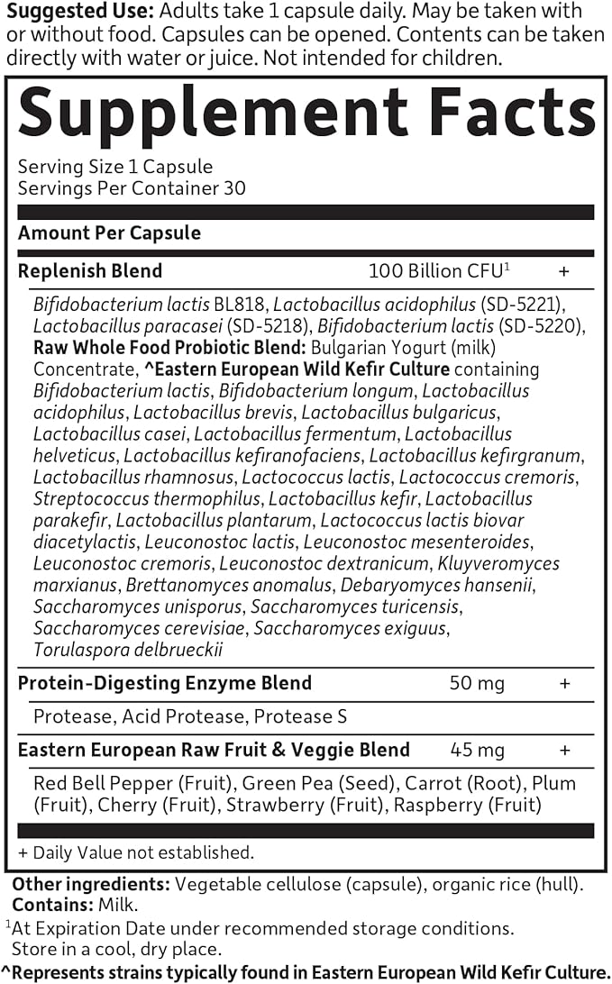 Garden of Life Raw Probiotics - 100 Billion CFU, Shelf Stable, 30 Capsules - for Men and Women, Digestive Enzymes, Clinically Studied Strains