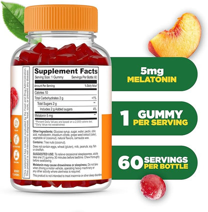 Lifeable Melatonin 20mg Gummies | Great Tasting Sleep Supplement for Adults | May Help Falling and Staying Asleep | Vegetarian Sleep Gummies for Adults, Men, Women | 60 Melatonin Gummies 20mg