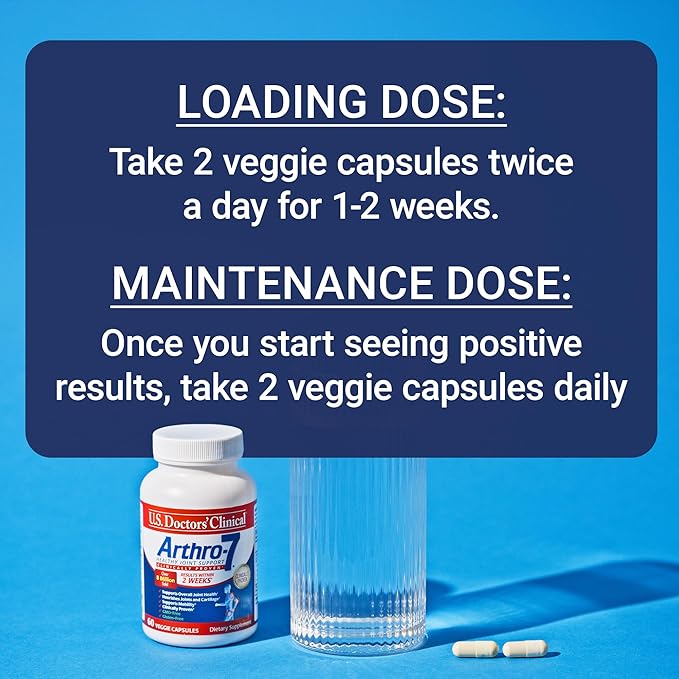 U.S. Doctors’ Clinical Arthro-7 - Clinically Proven Joint Support Complex with Turmeric, Collagen, Bromelain for Flexibility, Mobility, & Strong Cartilage - 180 Capsules(3 Bottles) - 45/90-Day Supply