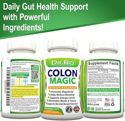 Colon Cleanse Detox Formula - Natural Bowel Cleanser Pills for Intestinal Bloating & Fast Digestive Cleansing - Daily Constipation Relief Supplement Gut, Belly, Stomach - Women Men Herbal Weight Flush